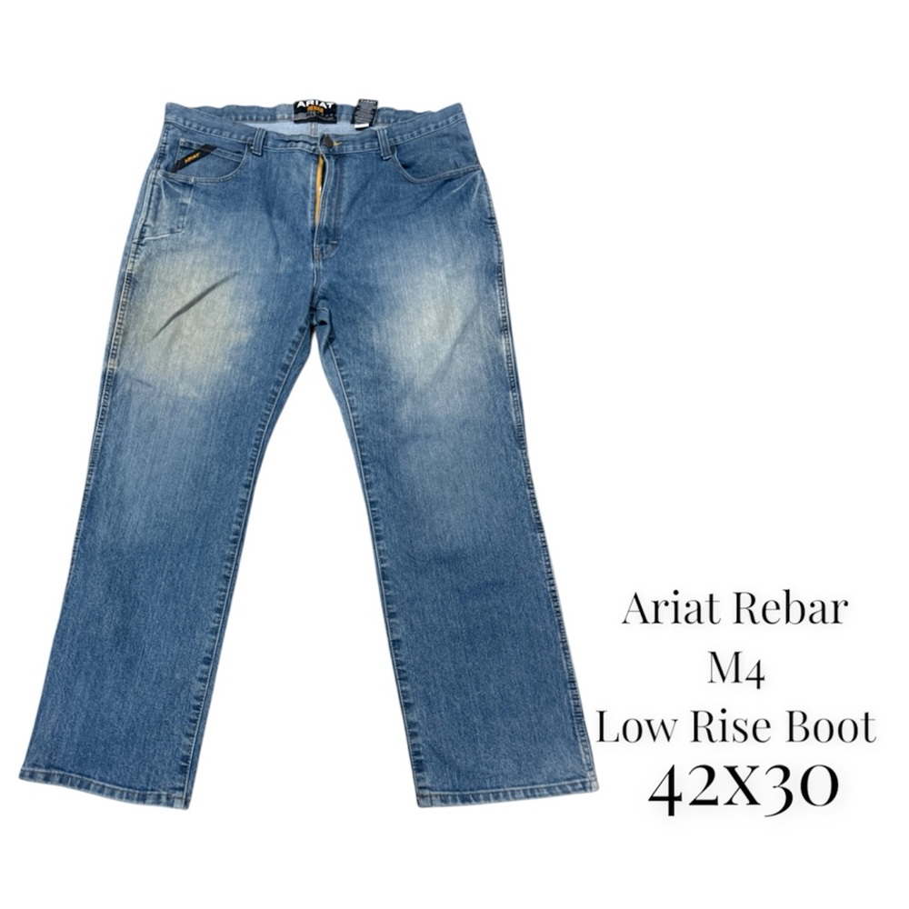 Ariat Rebar M4 Men's Low Rise Bootcut Jeans Medium Denim Work Apparel 42x30